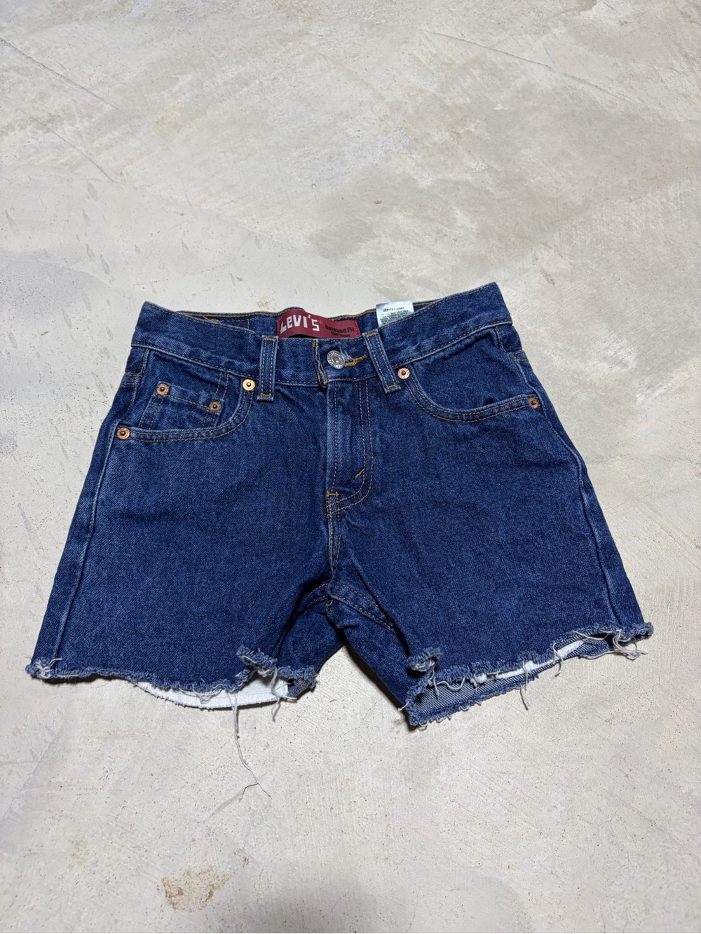 Levi's 550 kids girls Dark Blue Denim Cutoff Shorts 8 regular 24